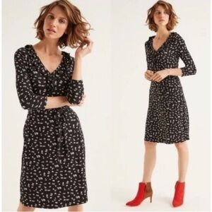 Boden Logan Jersey Knit Floral Print Belted Dress Size 10